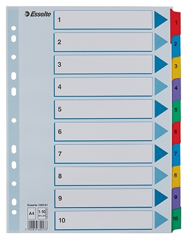 Esselte Mylar karton elválasztó A4 1-10