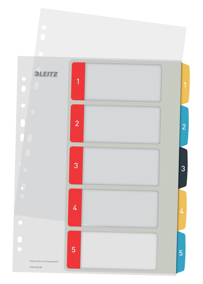 Leitz Register nyomtatható PP A4+ 1-5 Cosy színekben