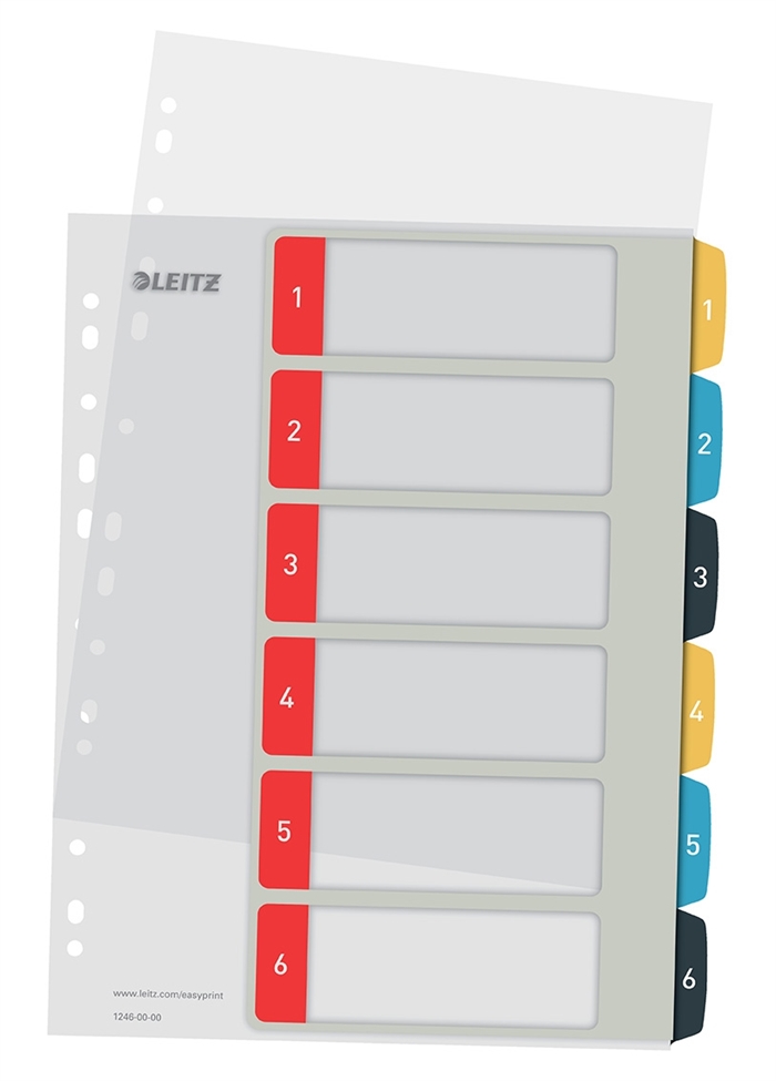 Leitz Register printbar PP A4+ 1-6 Cosy színek