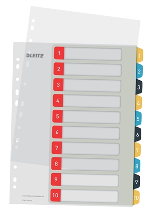 Leitz Register nyomtatósáv PP A4+ 1-10 Cosy színek