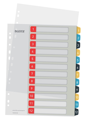 Leitz Register nyomtatható PP A4+ 1-12 Cosy színek