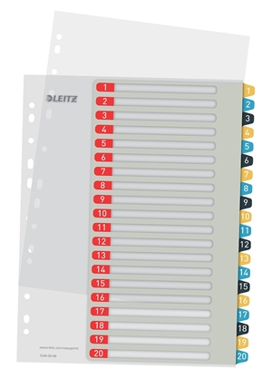 Leitz Register printbar PP A4+ 1-20 Cosy színek