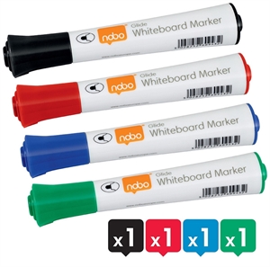 Nobo WB Marker Glide kerek 3mm fekete (4)