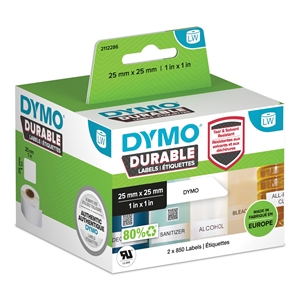 Dymo LabelWriter Tartós négyzet alakú többcélú 25 mm x 25 mm címke.