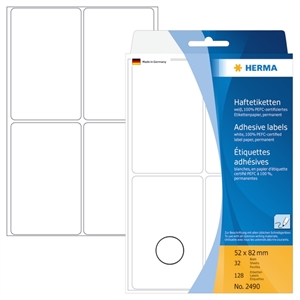 HERMA címke kézi 52 x 82 mm fehér, 128 db.