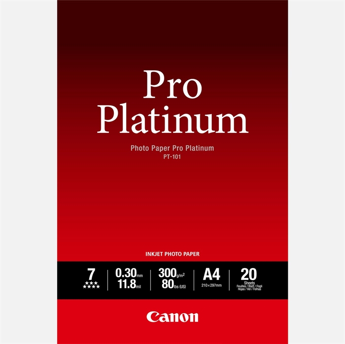 Canon Photo Paper Pro Platinum 300g/m² - A4, 20 lap