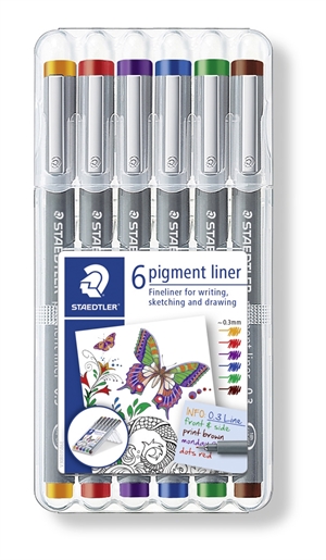 Staedtler Fineliner pigment liner 0,3mm ass (6 db)