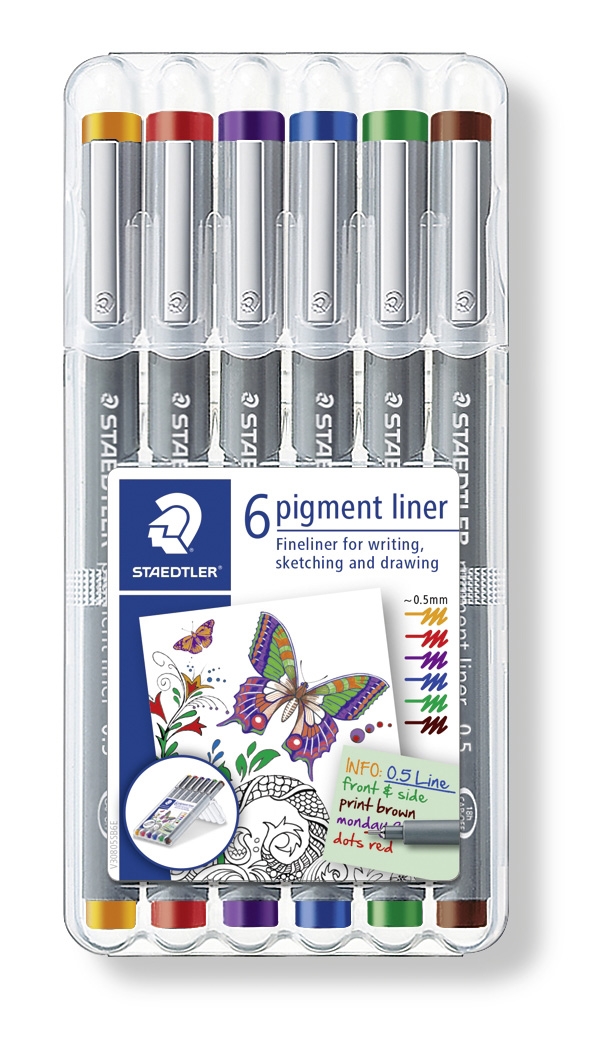 Staedtler Fineliner pigment liner 0,5 mm vegyes (6)