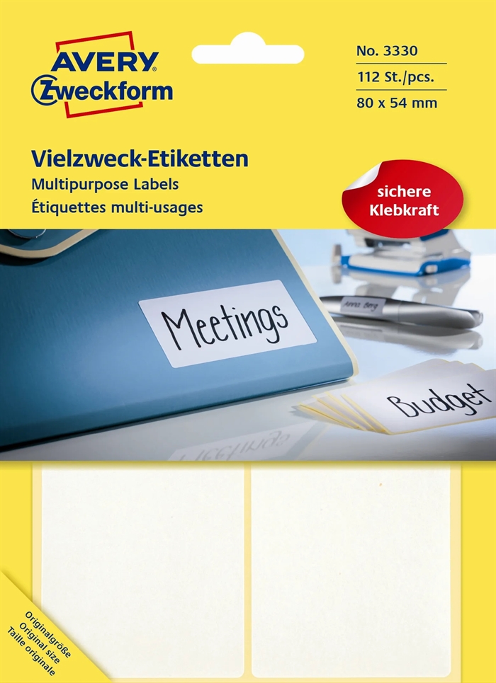 Avery kézi címke 80 x 54 mm, 112 db.