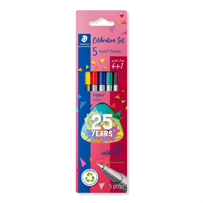 Staedtler Fineliner Triplus 0,3mm 25 év <span>(4+1)</span>