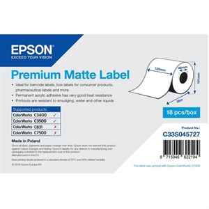 Epson Prémium Matt Címke - Folyamatos Tekercs: 105mm x 35m