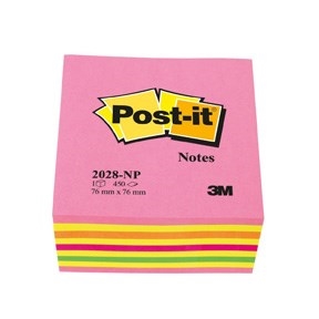 3M Post-it Jegyzetlapok 76 x 76 mm, kockablokk Lollipop rózsaszín