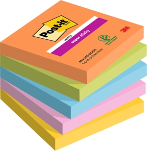 3M Post-it super ragadós jegyzettömb Boost 76 x 76 mm, - 90 lap - 5 csomag