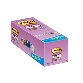 3M Post-it jegyzetlapok extra ragadós 76 x 76 mm, sárga - 16 csomag