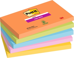 3M Post-it jegyzetlapok szuper tapadó Boost 76 x 127 mm, - 90 lap - 5 csomag