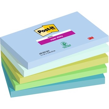 3M Post-it super ragadós jegyzettömb Oasis 76 x 127 mm, - 90 lap - 5 csomag