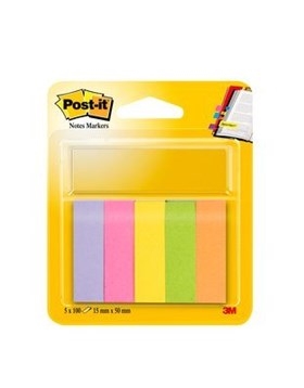 3M Post-it Indexfül 15 x 50 mm papír vegyes neon - 5 csomag