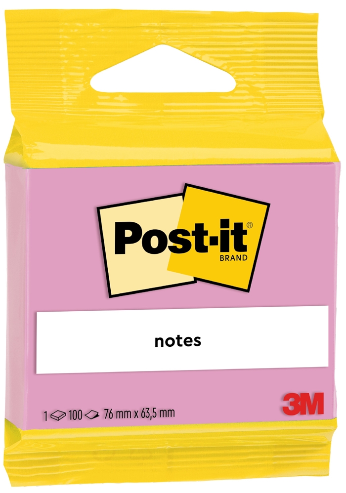 3M Post-it pink 63,5 x 76 mm, 100 lap