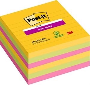 3M Post-it jegyzetlapok extra ragadós 101 x 101 vonalas Rio de Janeiro - 6 csomag