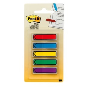 3M Post-it indexjelző 11,9 x 43,1 mm, "nyíl" vegyes színek - 5 csomag