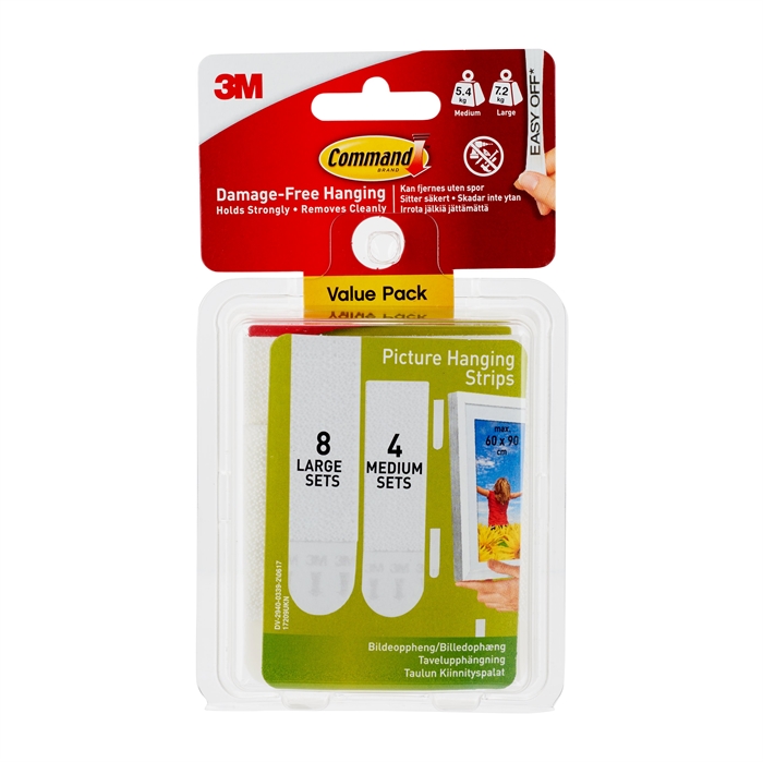 3M Command csíkok képek felakasztásához Value Pack, fehér