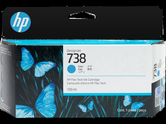 HP 738 130 ml-es cián DesignJet tintapatron