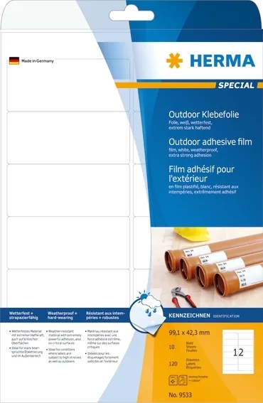 HERMA címke film extra erős 99,1 x 42,3 mm, 120 db.