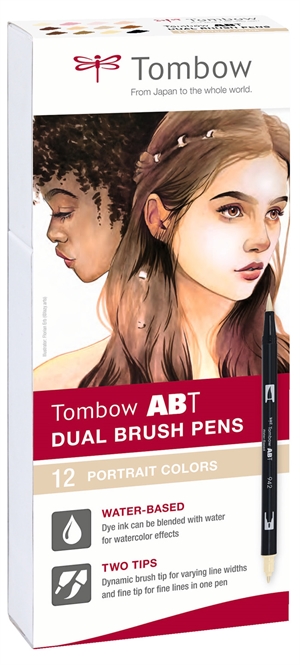 Tombow Marker ABT Dual Brush 12P-4 Arcszínek (12)