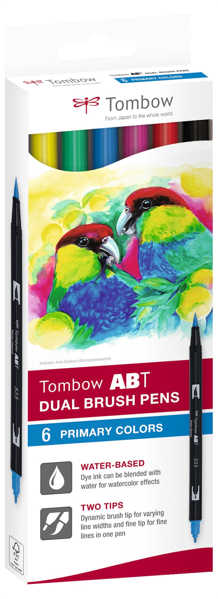 Tombow Marker ABT Dual Brush 6C-1 Alap csomag (6)