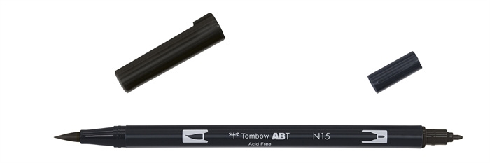 Tombow Marker ABT Dual Brush N15 fekete