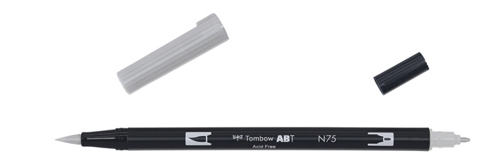 Tombow Marker ABT Dual Brush N75 hűvös szürke 3