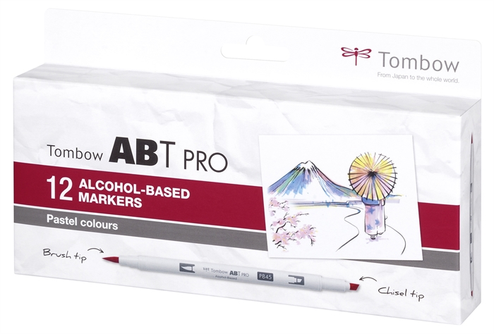 Tombow Marker alkoholos ABT PRO Dual Brush 12P-2 Pasztell (12)