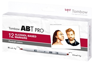 Tombow Marker alkoholos ABT PRO Dual Brush 12P-6 Portré készlet (12)