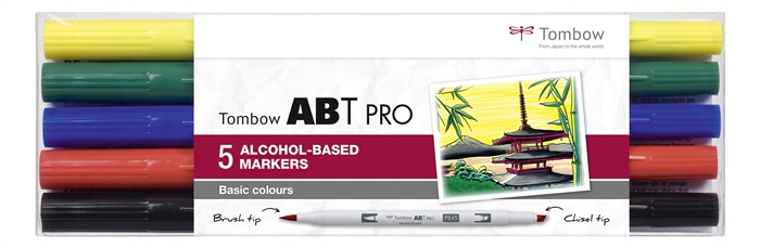 Tombow Marker alkoholos ABT PRO Dual Brush 5P-1 Basic (5)