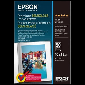 Epson Premium Félfényes Fotópapír - 10x15cm - 50 lap