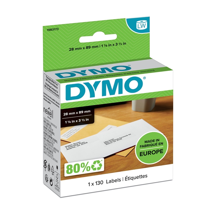 Dymo LabelWriter címkék 28 x 89 mm, 1 x 130 db.