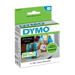 Dymo LabelWriter 25 mm x 25 mm többcélú címke.