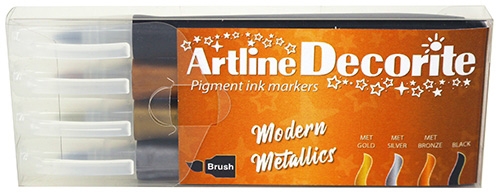 Artline Decorite Brush Modern Metallic 4-darabos készlet