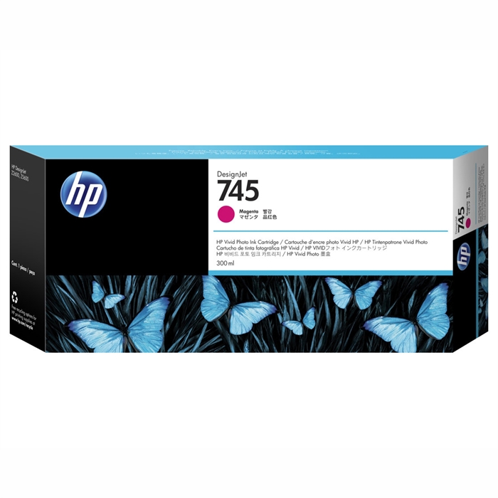 HP 745 magenta tintapatron, 300 ml