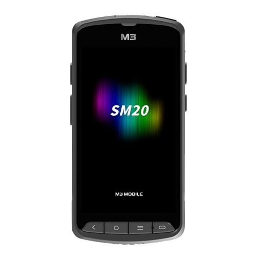 M3 Mobile SM20x, 2D, SF, USB, BT (5.1), Wi-Fi, 4G, NFC, GPS, kijelző, GMS, RB, fekete, Android