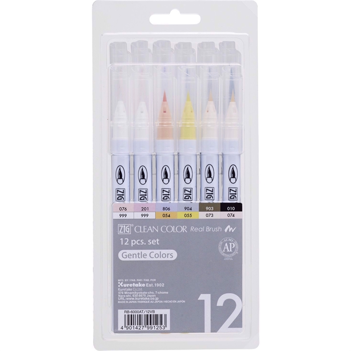 ZIG Clean Color Pensel Pen puha színek 12-készlet