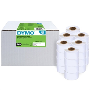 Dymo Címke Címzés 28 x 89 mm, állandó fehér, 24 db.