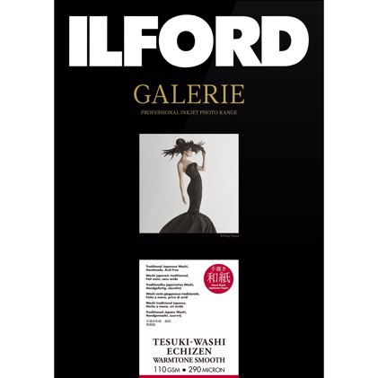 Ilford GALERIE Tesuki-Washi Echizen Warmtone  Smooth 110 - A3+ deckle edge, 10 lap