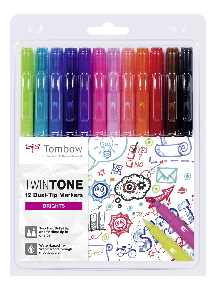 Tombow Marker TwinTone élénk 0,3/0,8 (12)