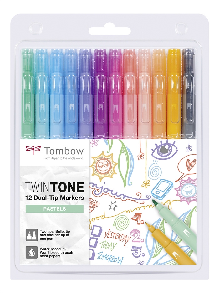 Tombow Marker TwinTone pasztell 0,3/0,8 (12)