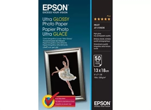 Epson Ultra Fényes Fotópapír 300 g/m² - 13x18cm - 50 ív